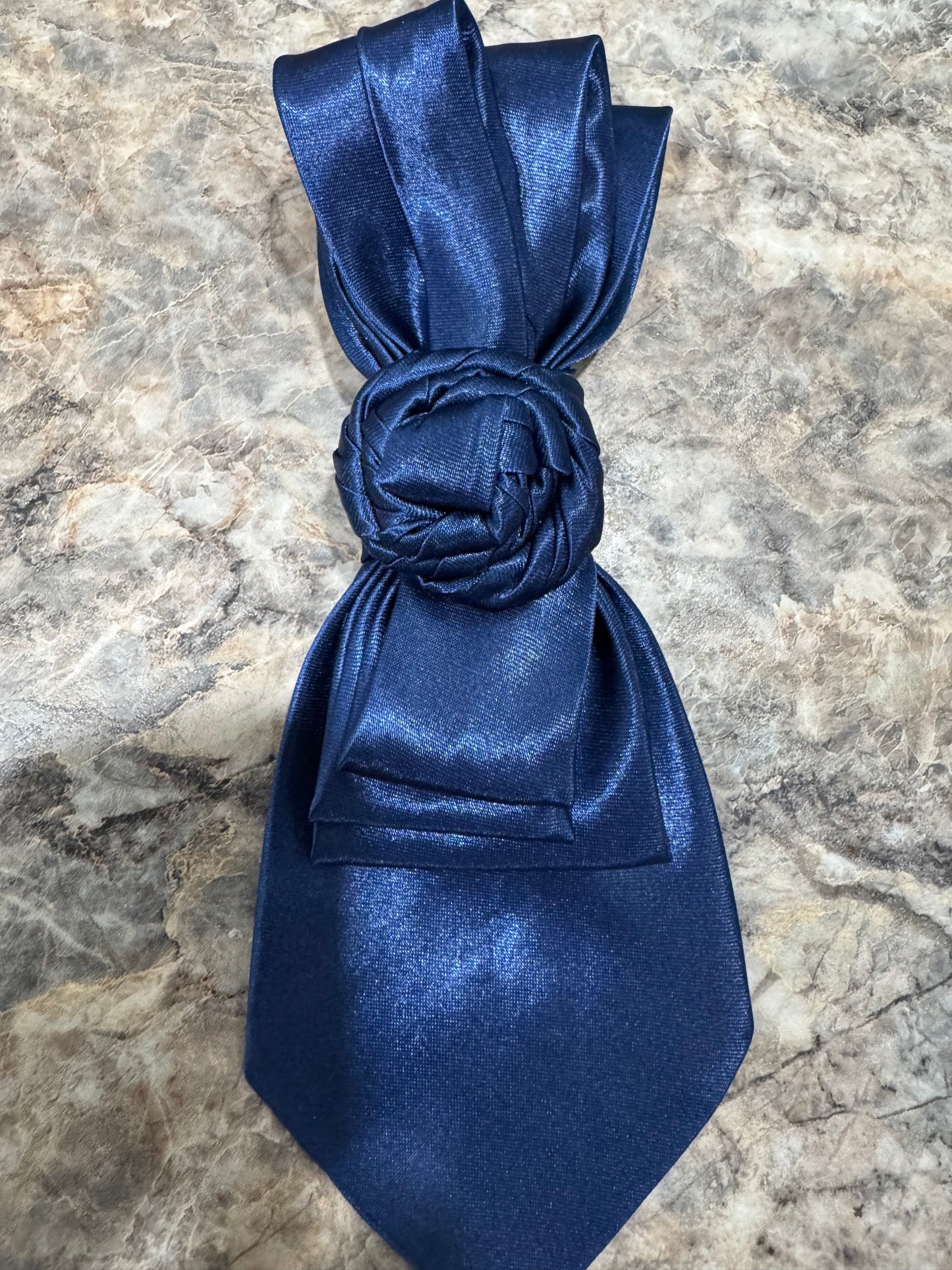 Navy Blue Rose Twisted Tie