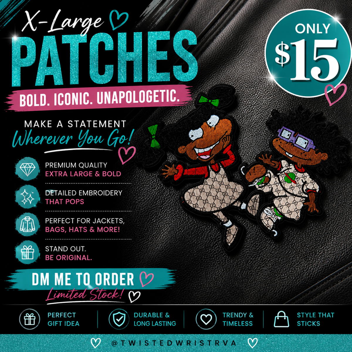 2 XL Kids Patches