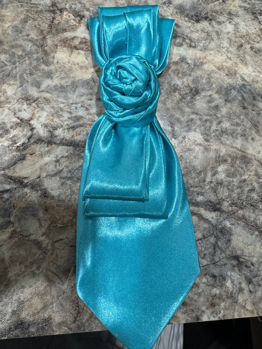 Teal Rose Twisted Tie