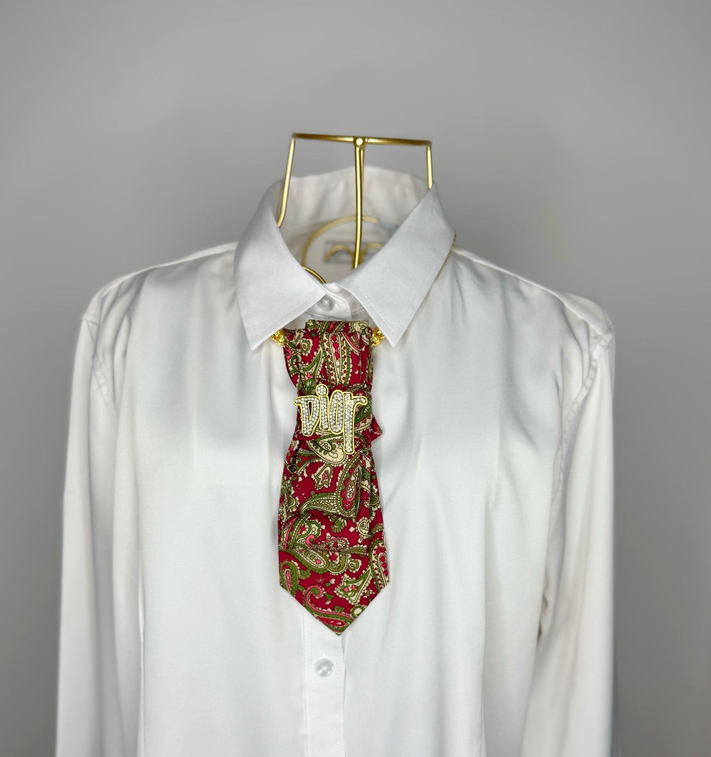 Burgundy, Olive and Tan Pattern Tie