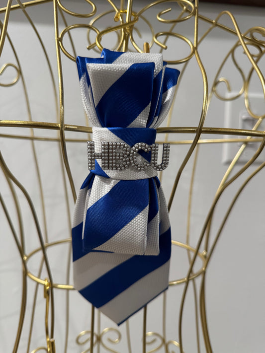 College Stripe blue and white Tie