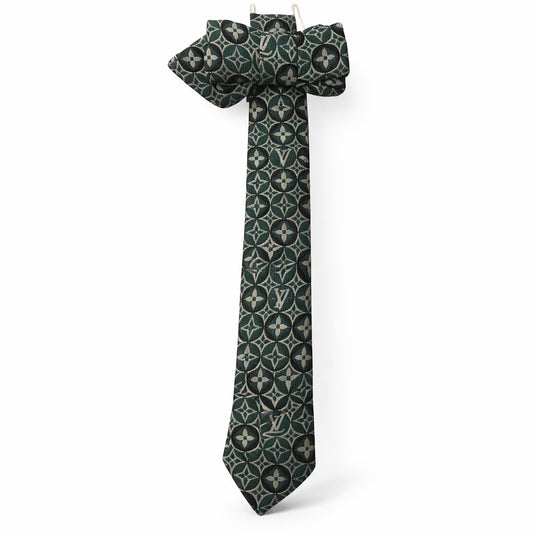 Green Black White Bow Necktie