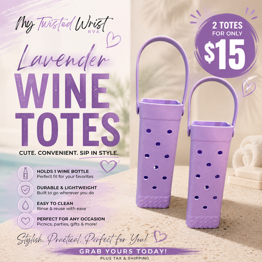 Lavender Rubber Wine Tote