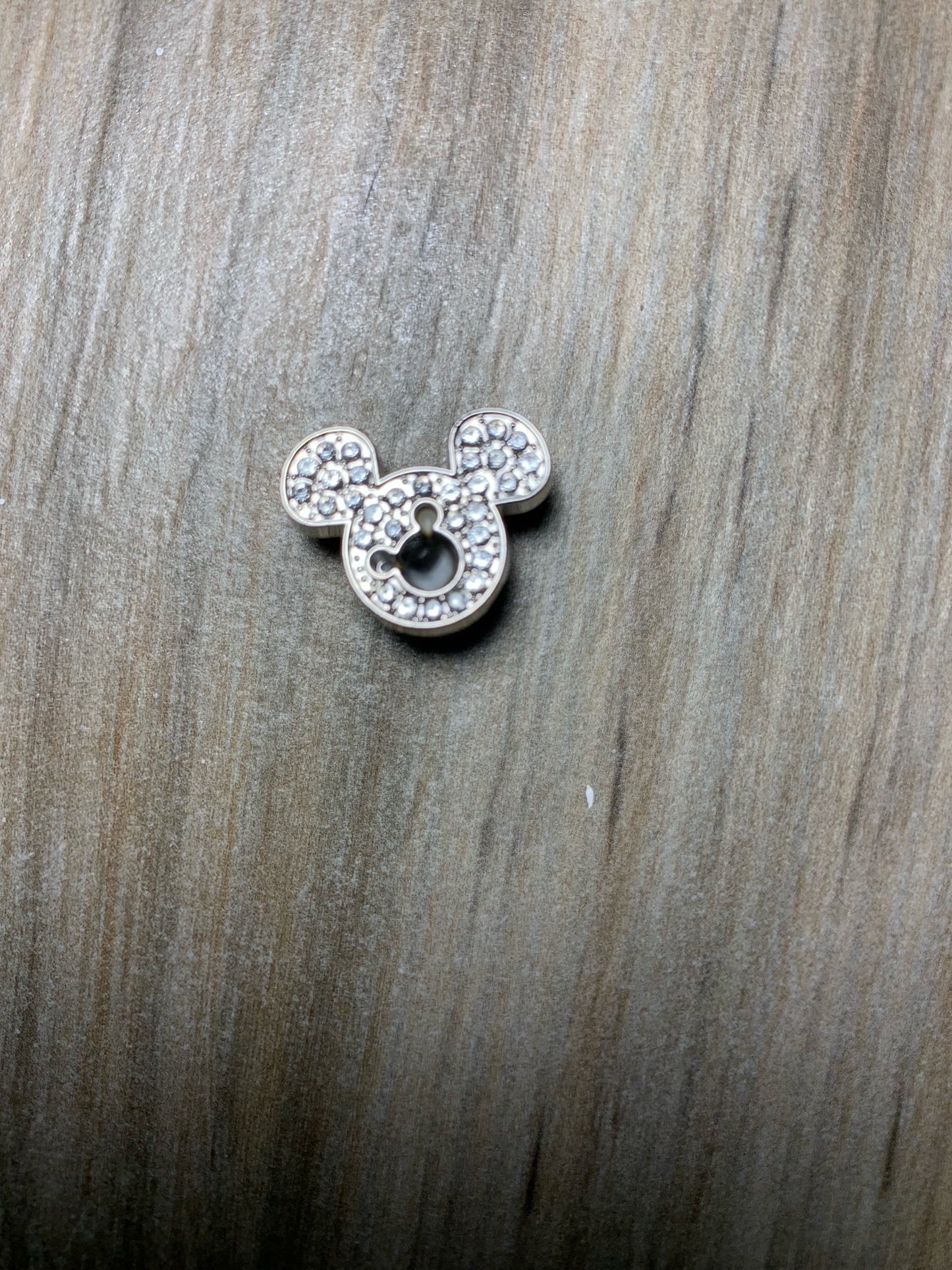 Small silver rhinestone Mickey cutout
